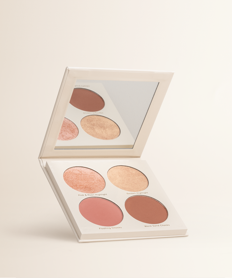 Go & Glow Blush + Highlight Palette | Nude Foundation Brush