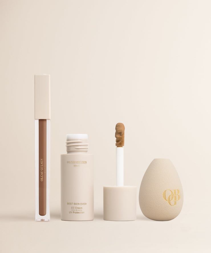 Best Skin Ever CC Cream + Brightening Concealer Bundle| Dark Foundation Brush