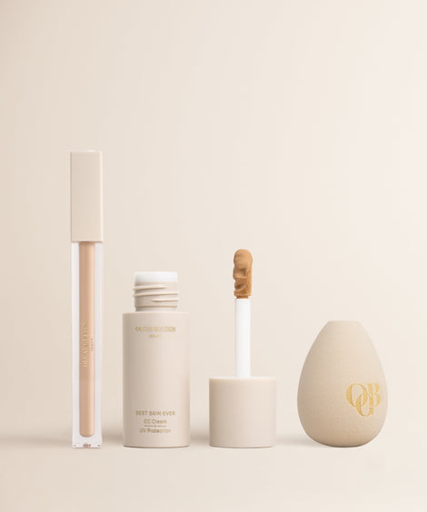 Best Skin Ever CC Cream + Brightening Concealer Bundle| Light Medium Foundation Brush