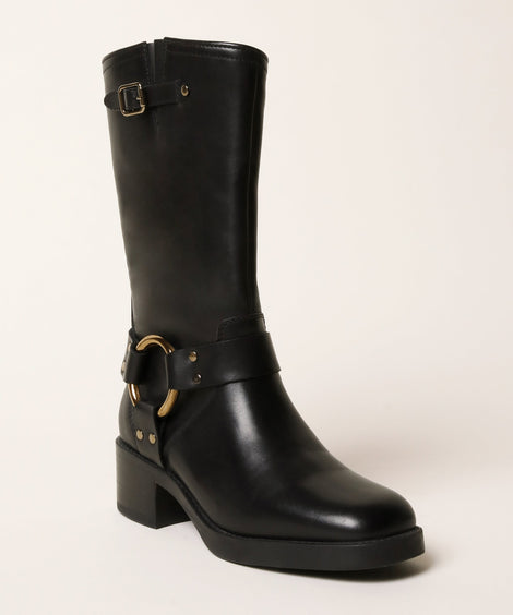 BUCKLE BOOT | BLACK/GOLD