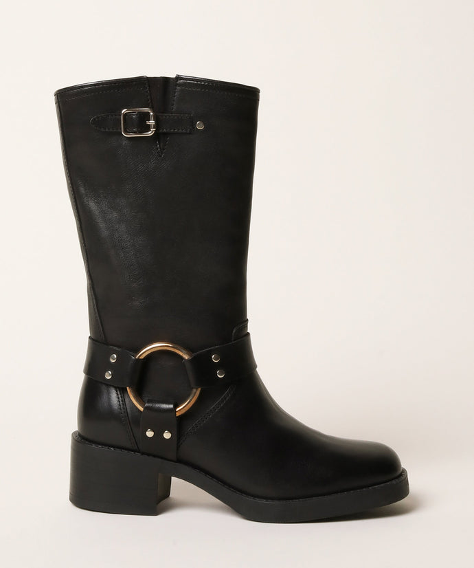 BUCKLE BOOT | BLACK/GOLD
