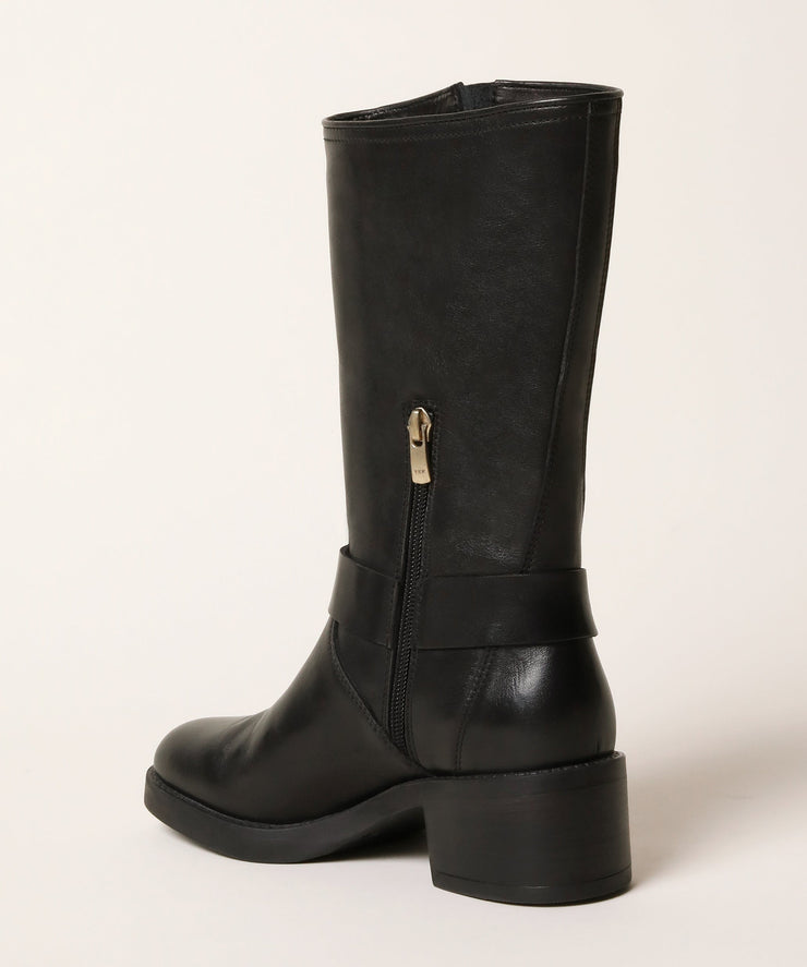 BUCKLE BOOT | BLACK/GOLD