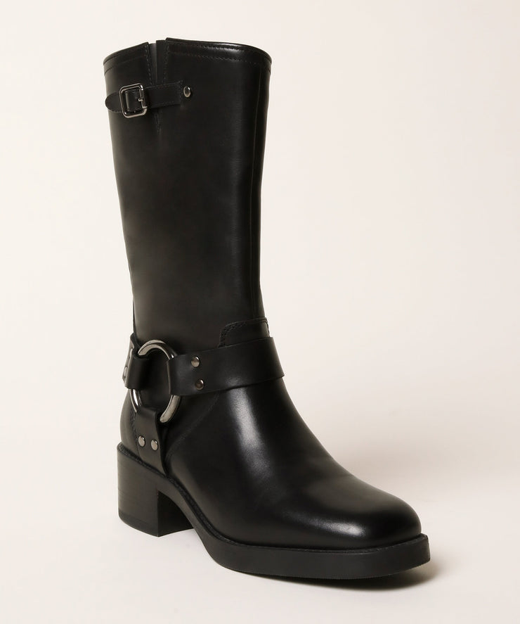 BUCKLE BOOT | BLACK/GUN METAL