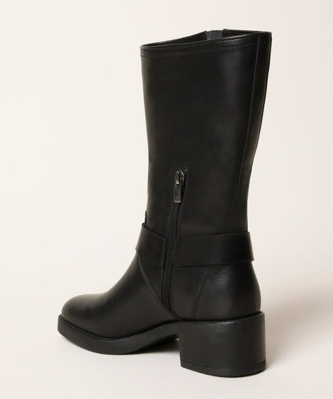 BUCKLE BOOT | BLACK/GUN METAL